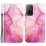 YB Pattern Printing Leather Series-5 for Oppo A94 5G/A95 5G/F19 Pro+ 5G/Reno5 Z 5G Marble Pattern PU Leather Adjustable Stand Cellphone Wallet Case