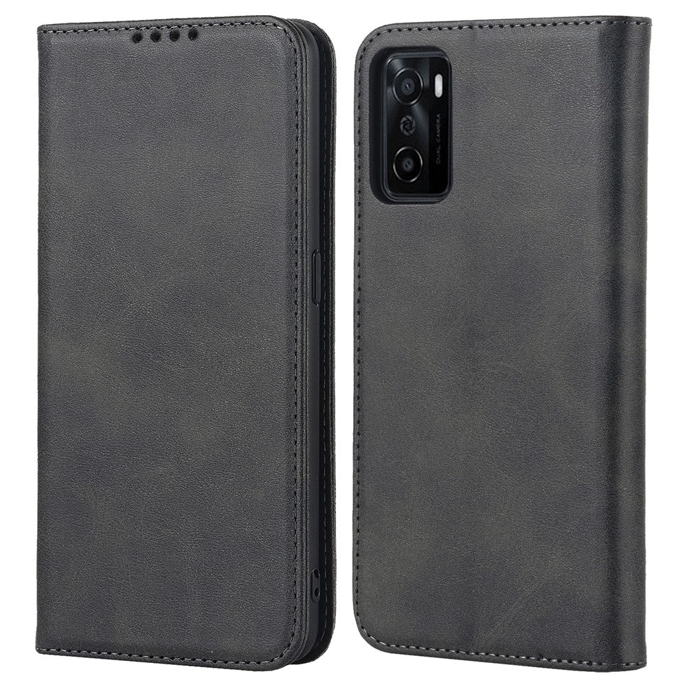 Textured PU Leather Wallet Case for Oppo A55s 5G, Magnetic Auto-absorbed Adjustable Phone Cover