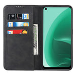 Textured PU Leather Wallet Case for Oppo A55s 5G, Magnetic Auto-absorbed Adjustable Phone Cover