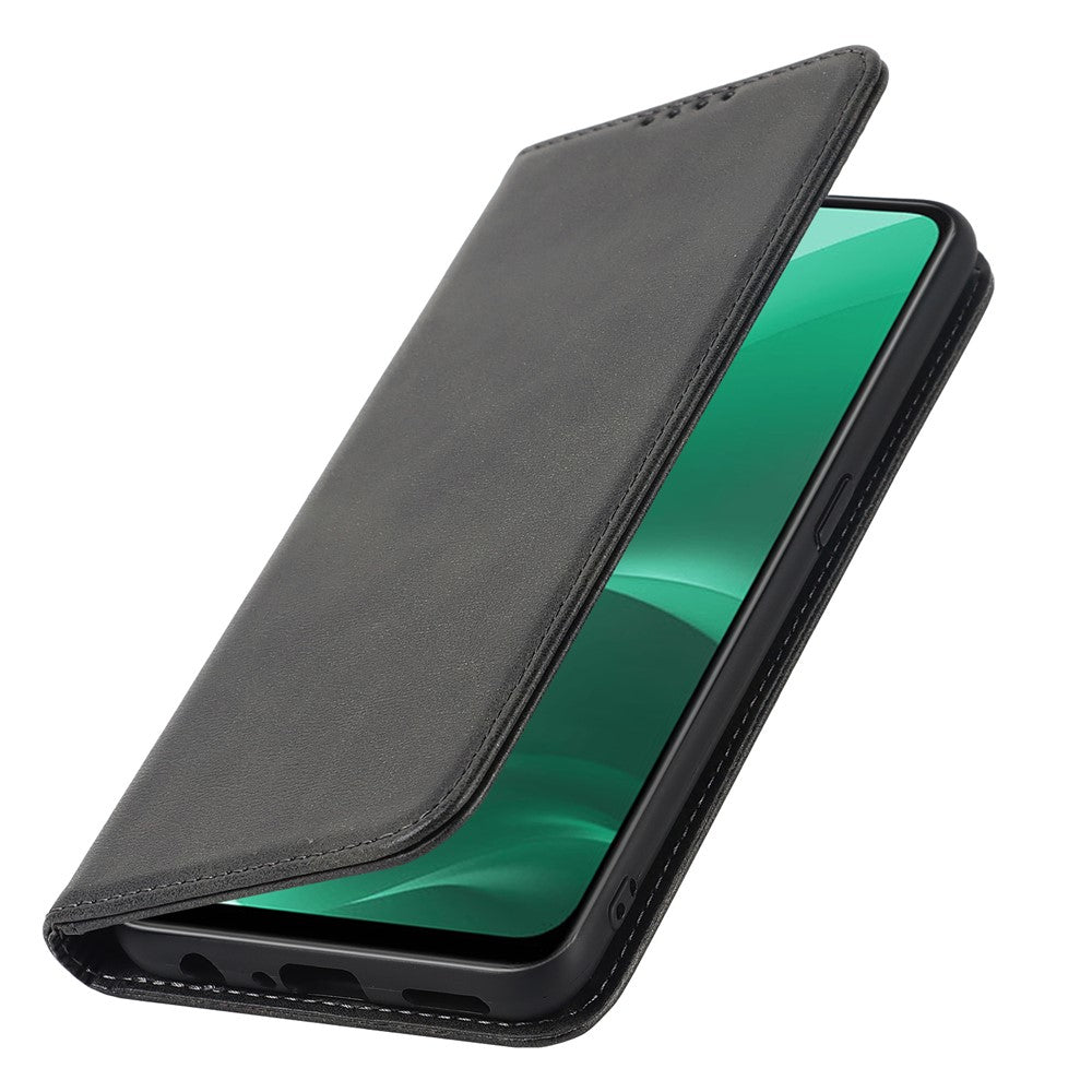 Textured PU Leather Wallet Case for Oppo A55s 5G, Magnetic Auto-absorbed Adjustable Phone Cover