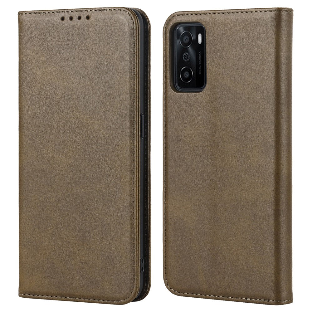 Textured PU Leather Wallet Case for Oppo A55s 5G, Magnetic Auto-absorbed Adjustable Phone Cover