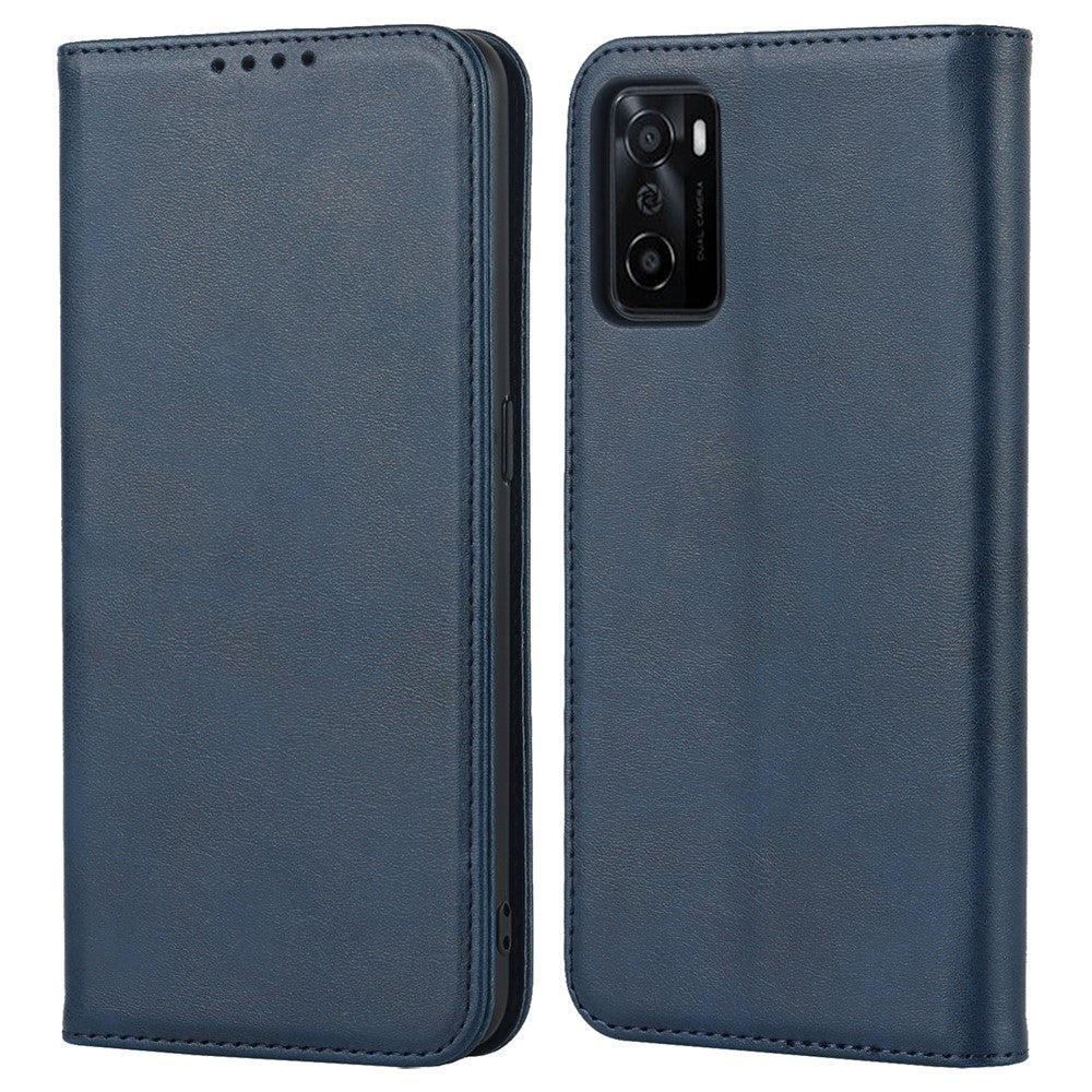 Textured PU Leather Wallet Case for Oppo A55s 5G, Magnetic Auto-absorbed Adjustable Phone Cover