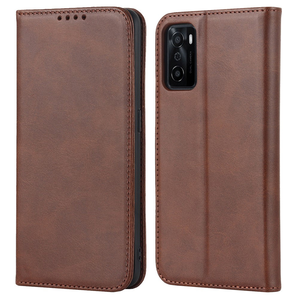 Textured PU Leather Wallet Case for Oppo A55s 5G, Magnetic Auto-absorbed Adjustable Phone Cover