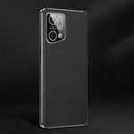 Electroplated Textured Case for Oppo Find X5 Genuine Cowhide Leather Coating Soft TPU Cover Phone Shell