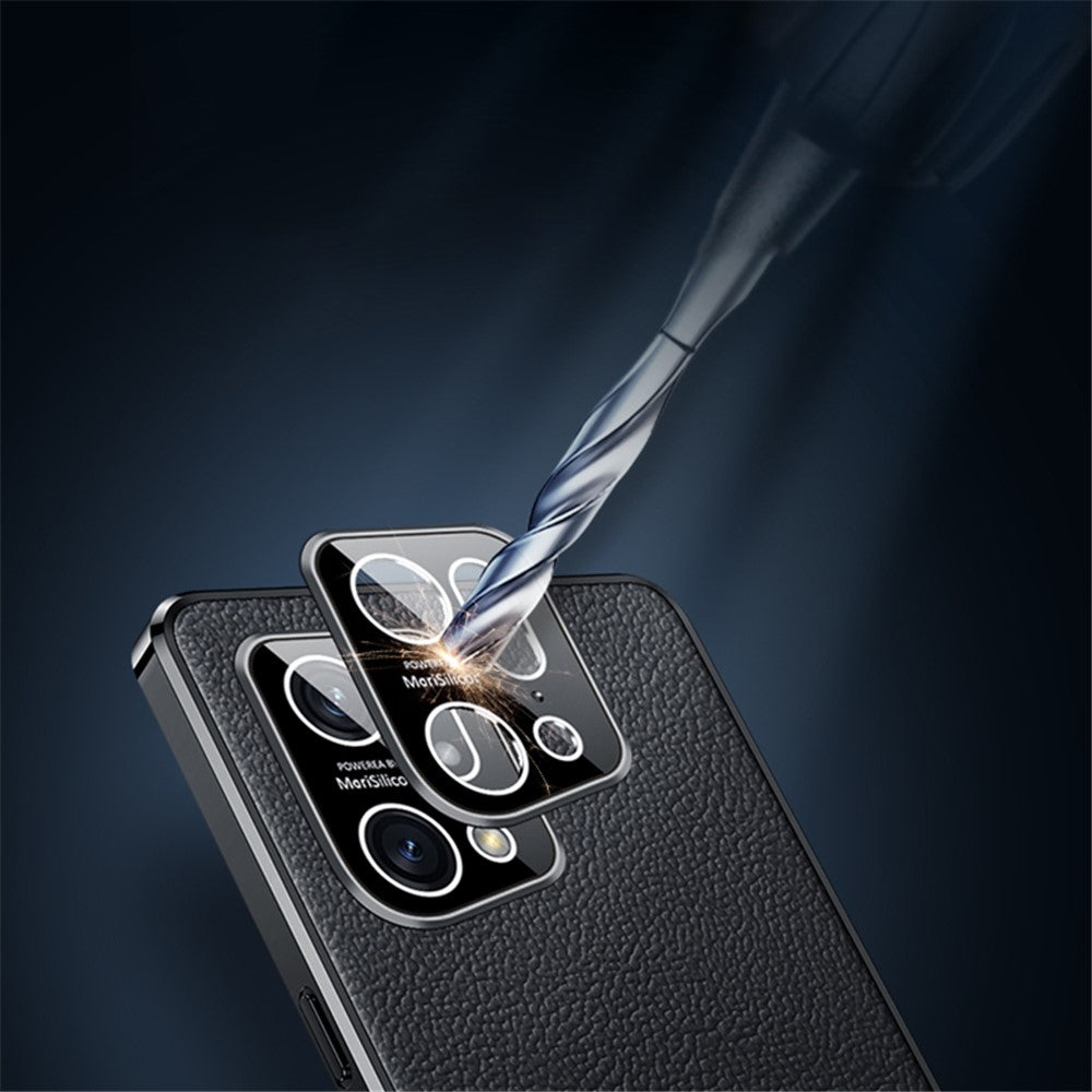 Electroplated Textured Case for Oppo Find X5 Genuine Cowhide Leather Coating Soft TPU Cover Phone Shell