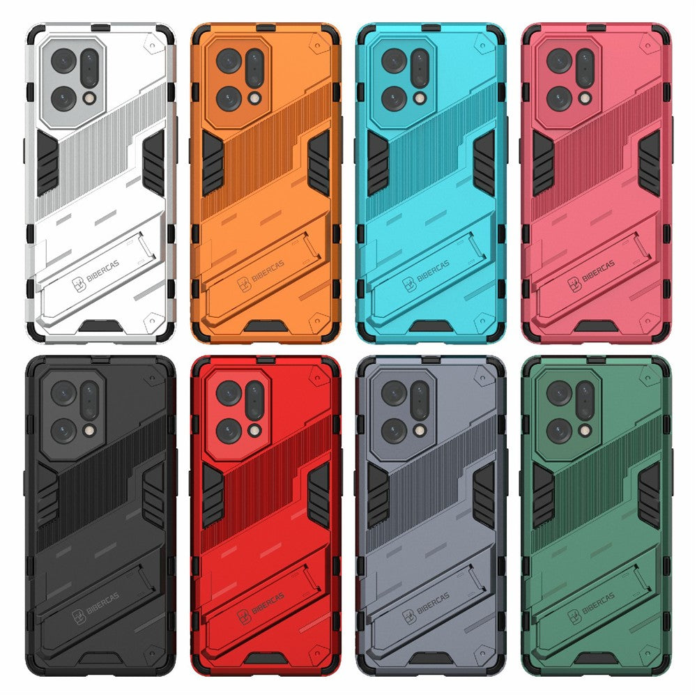 For Oppo Find X5 Well-protected Anti-scratch Hard PC + Soft TPU Cell Phone Case Kickstand Cover