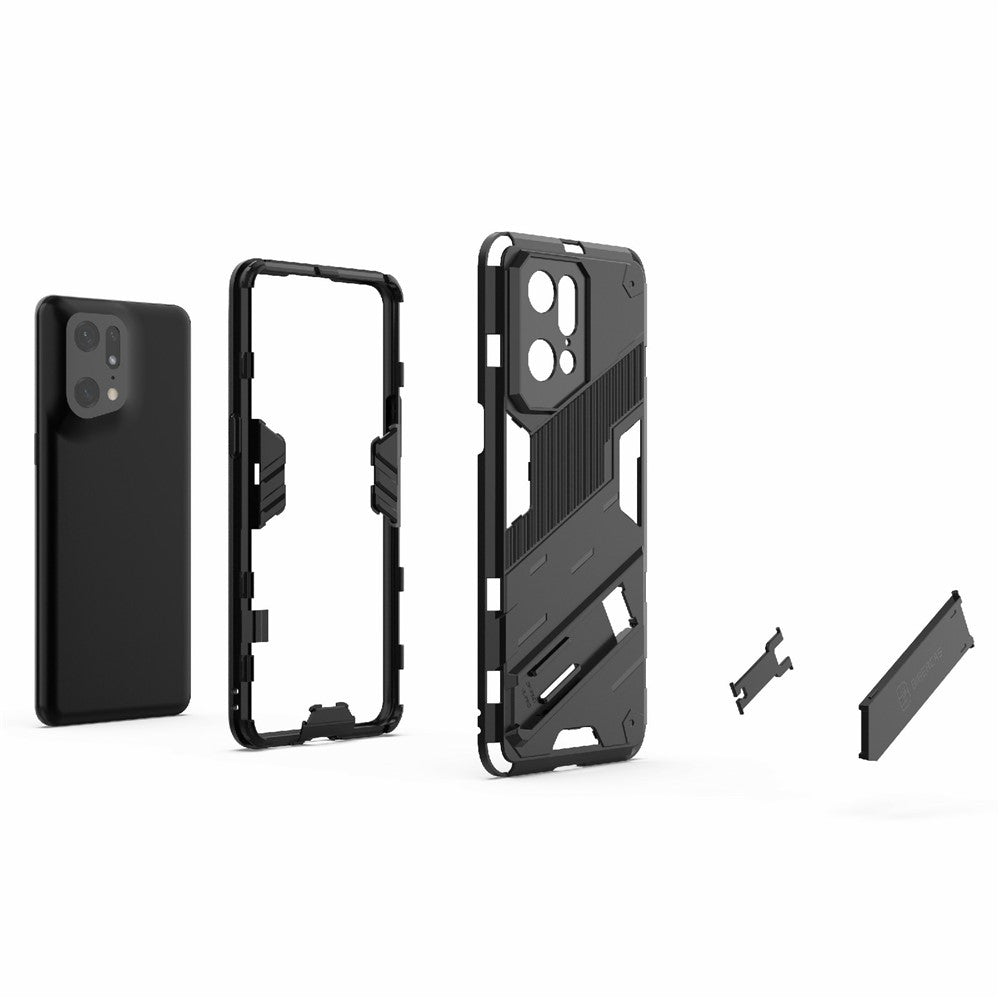 Oppo Find X5 Pro Stötsäkert Fallskyddande Stödfunktion Hårt PC + Mjukt TPU Mobilskal