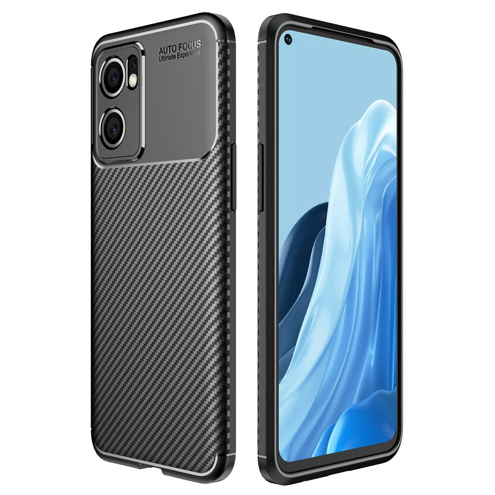 For Oppo Reno7 5G (Global)/Find X5 Lite Carbon Fiber Phone Case Anti-drop Shockproof Soft TPU Cover