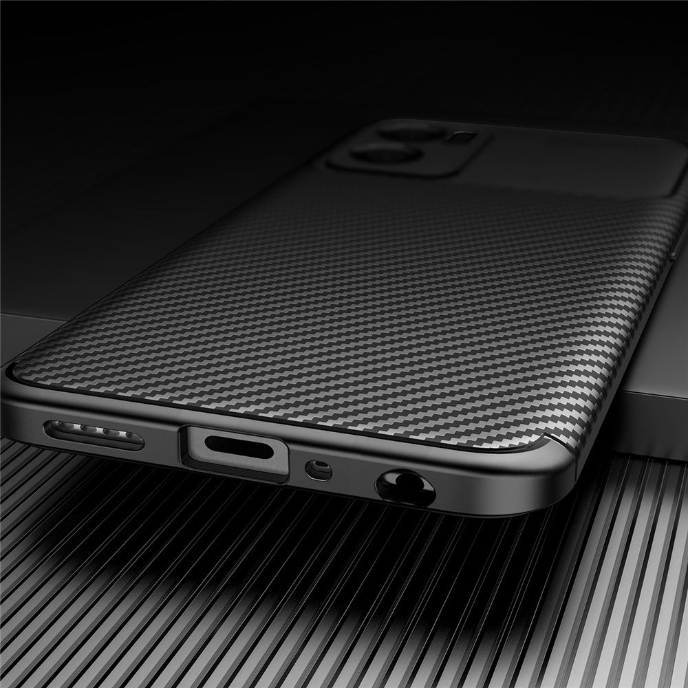 For Oppo Reno7 5G (Global)/Find X5 Lite Carbon Fiber Phone Case Anti-drop Shockproof Soft TPU Cover