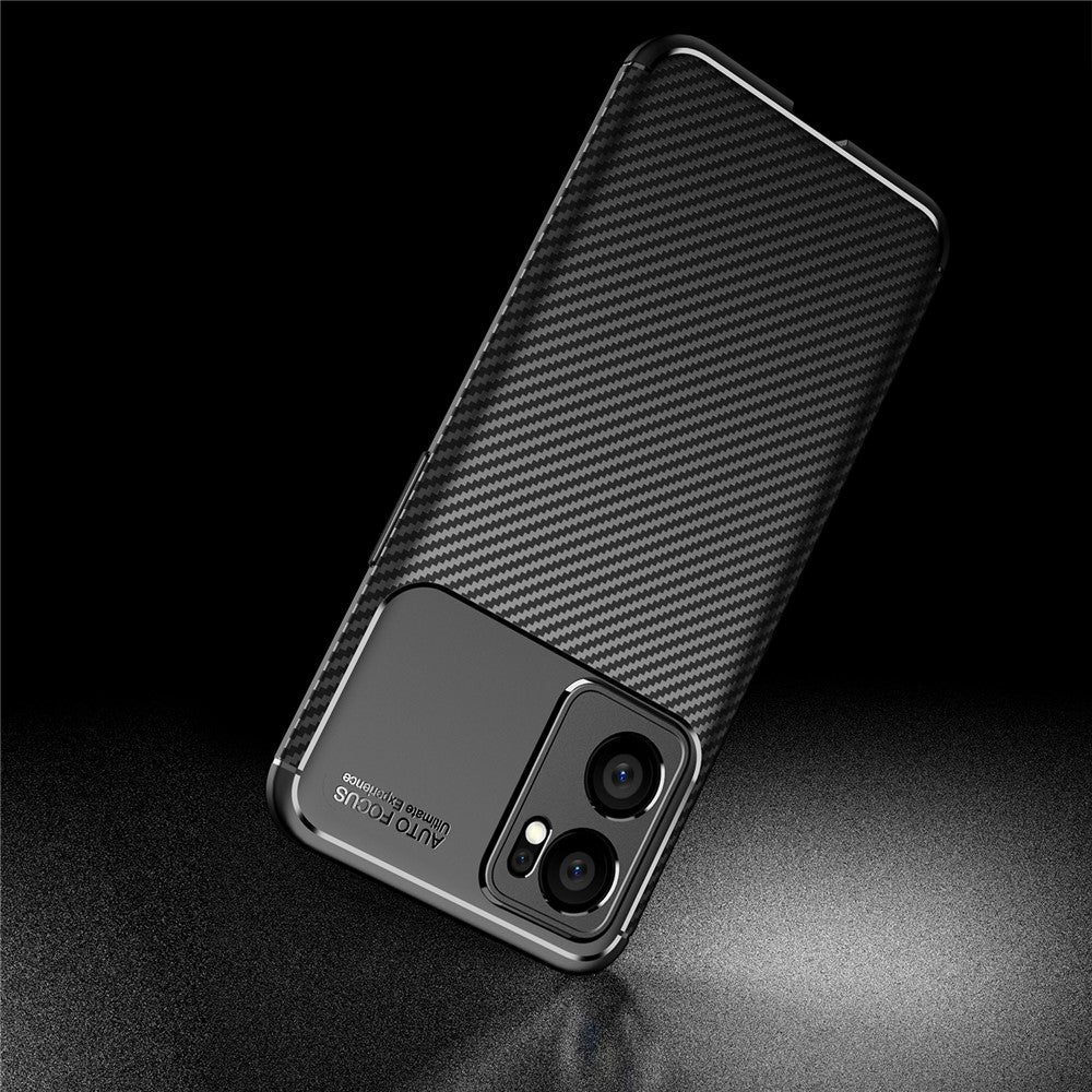 For Oppo Reno7 5G (Global)/Find X5 Lite Carbon Fiber Phone Case Anti-drop Shockproof Soft TPU Cover