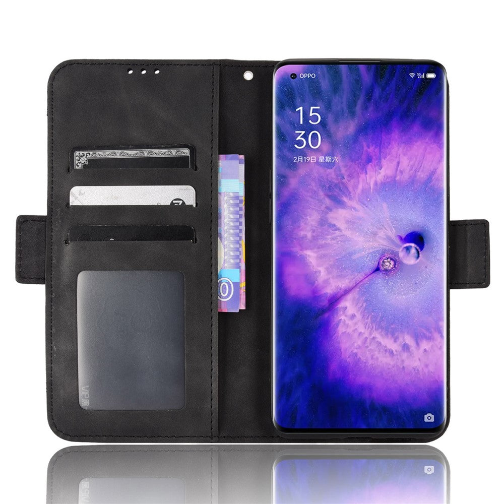 For Oppo Find X5 PU Leather Flip Pouch Wallet Phone Cover Magnetic Closure Multiple Card Slots Folding Stand Case