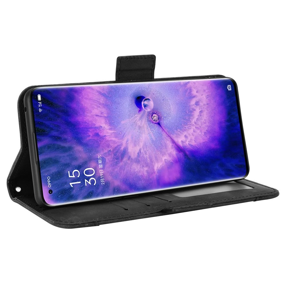 For Oppo Find X5 PU Leather Flip Pouch Wallet Phone Cover Magnetic Closure Multiple Card Slots Folding Stand Case