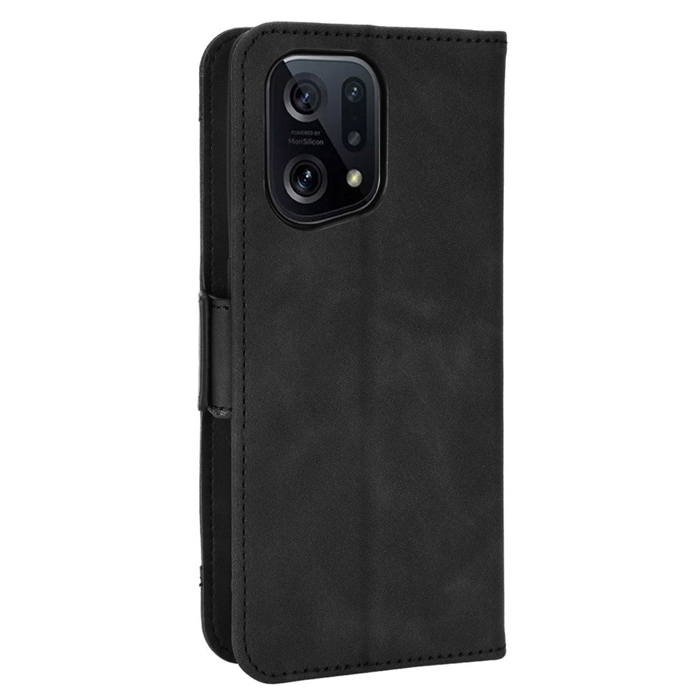 For Oppo Find X5 PU Leather Flip Pouch Wallet Phone Cover Magnetic Closure Multiple Card Slots Folding Stand Case