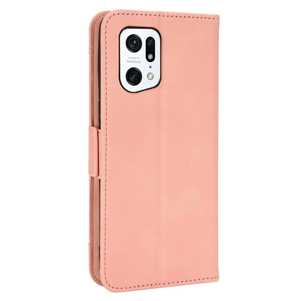 Oppo Find X5 Pro Plånboksfodral PU-läder Stativ Magnetiska Korthållare TPU Innerskal Skyddande mobilfodral