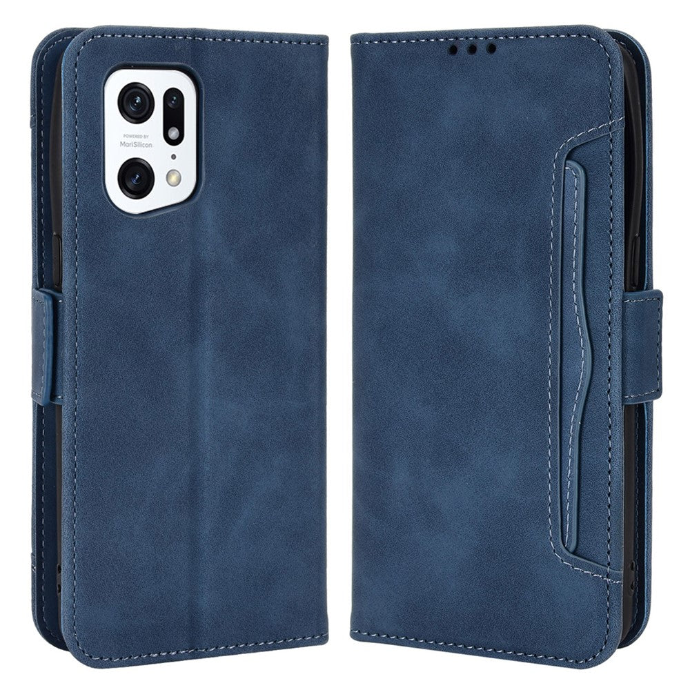 Oppo Find X5 Pro Plånboksfodral PU-läder Stativ Magnetiska Korthållare TPU Innerskal Skyddande mobilfodral