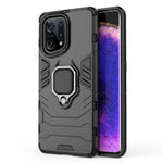 For Oppo Find X5 Ring Kickstand Phone Case Soft TPU + Hard PC Impact-resistant Protective Cover