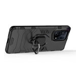 For Oppo Find X5 Ring Kickstand Phone Case Soft TPU + Hard PC Impact-resistant Protective Cover