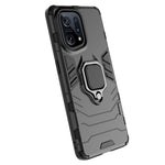 For Oppo Find X5 Ring Kickstand Phone Case Soft TPU + Hard PC Impact-resistant Protective Cover