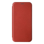 Carbon Fiber Texture Phone Case for Oppo Find X5 PU Leather Magnetic Closure Stand Protective Cover with Card Holder