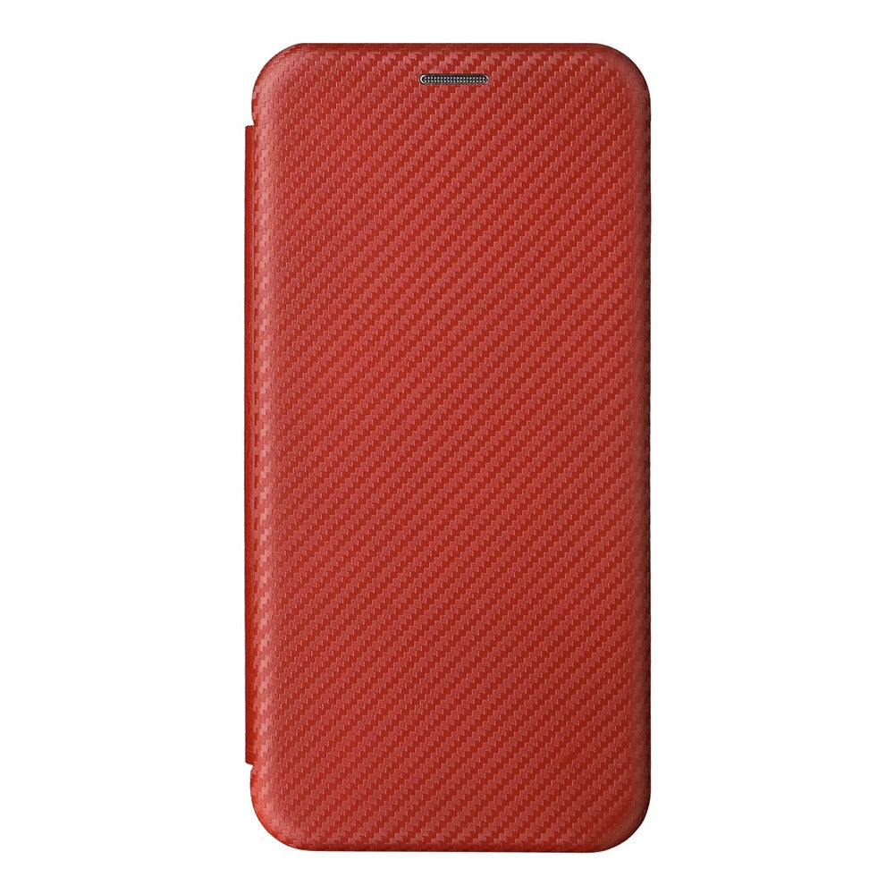Carbon Fiber Texture Phone Case for Oppo Find X5 PU Leather Magnetic Closure Stand Protective Cover with Card Holder