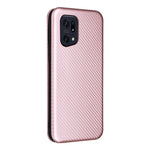 For Oppo Find X5 Pro Card Holder Carbon Fiber Texture Phone Case PU Leather Magnetic Closure Stand Protective Cover