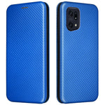 For Oppo Find X5 Pro Card Holder Carbon Fiber Texture Phone Case PU Leather Magnetic Closure Stand Protective Cover
