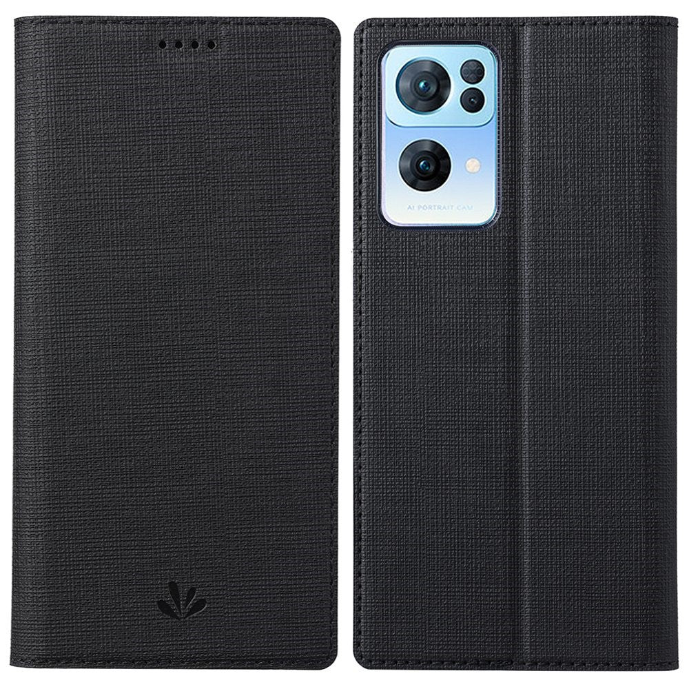 VILI DMX-serien för Oppo Reno7 Pro 5G PU-läder stativ korthållare magnetiskt självabsorberande skyddsfodral