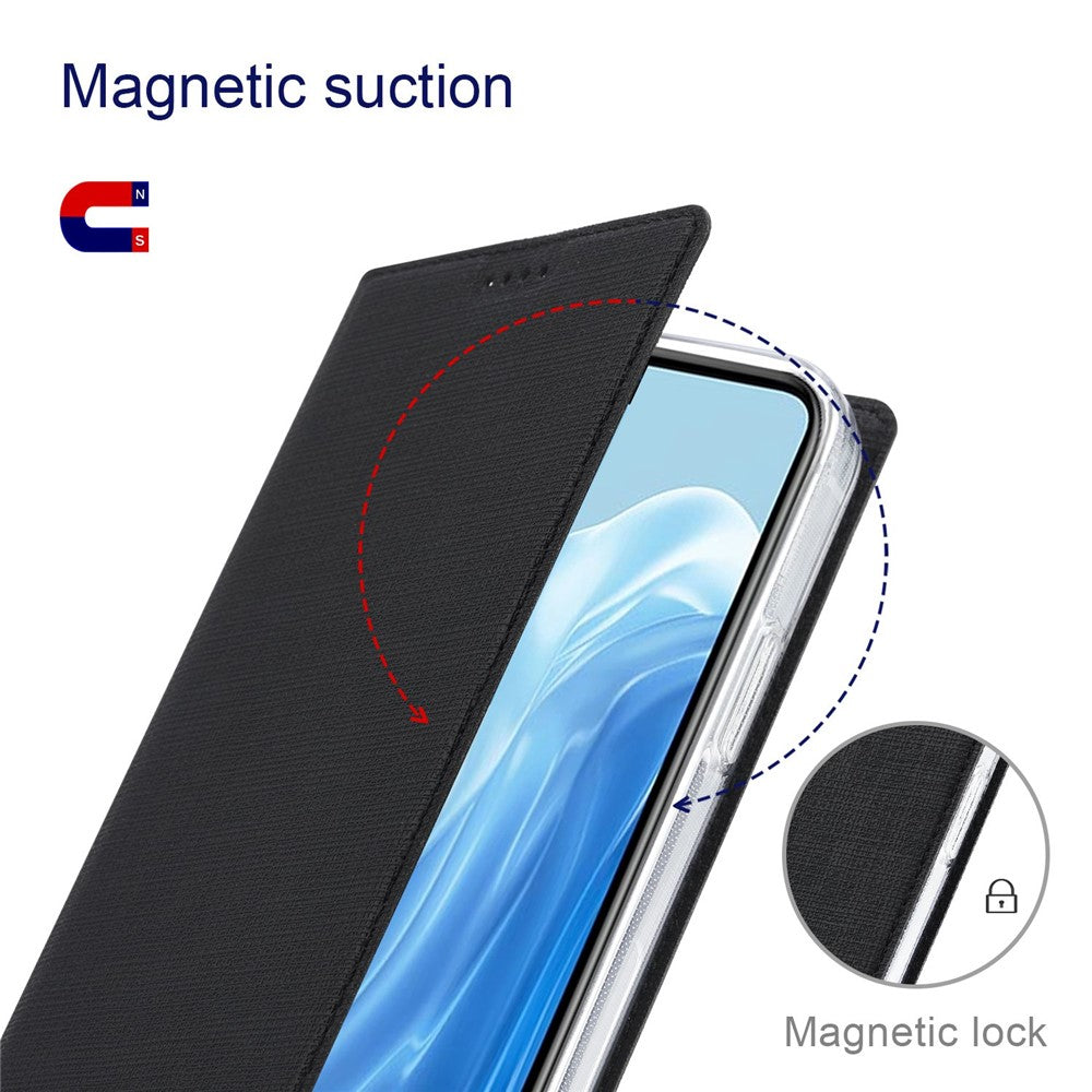 VILI DMX Series for Oppo Reno7 Pro 5G PU Leather Stand Card Holder Case Magnetic Auto-absorbed Protective Cover