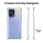 ENKAY HAT PRINCE for Oppo Find X5 Four Corner Bumper Clear TPU Phone Case Shock Absorption Non-Slip Stripe Back Cover
