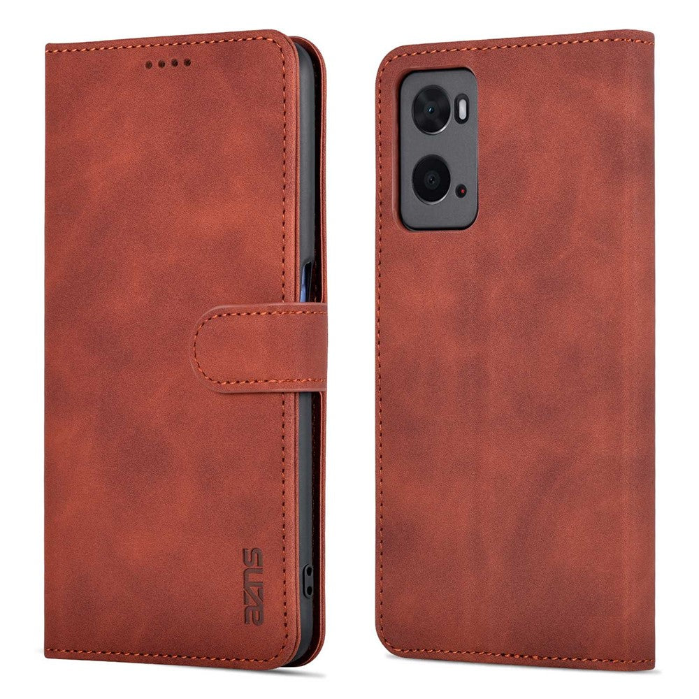 AZNS for Oppo A36 4G/A76 4G PU Leather Folio Case Stand Wallet Magnetic Flip Cover TPU Interior Shell