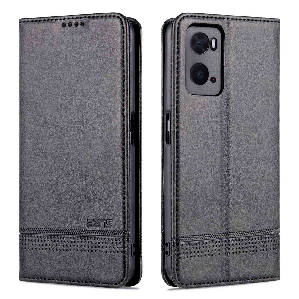 AZNS for Oppo A36 4G/A76 4G Magnetic Absorption Leather Phone Case Wallet Stand TPU Inner Shell Phone Cover