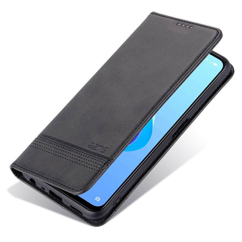 AZNS for Oppo A36 4G/A76 4G Magnetic Absorption Leather Phone Case Wallet Stand TPU Inner Shell Phone Cover