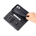 AZNS for Oppo A36 4G/A76 4G Magnetic Absorption Leather Phone Case Wallet Stand TPU Inner Shell Phone Cover