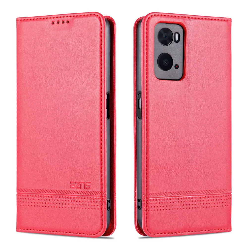 AZNS for Oppo A36 4G/A76 4G Magnetic Absorption Leather Phone Case Wallet Stand TPU Inner Shell Phone Cover