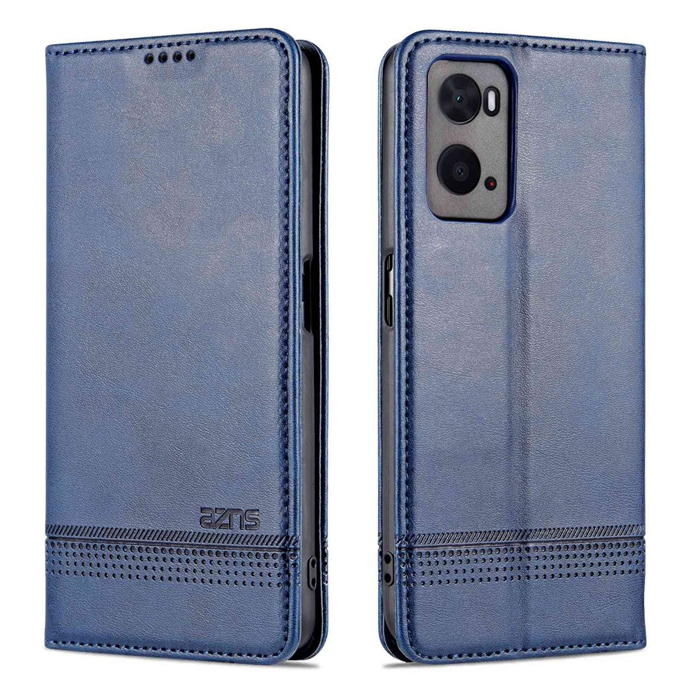 AZNS for Oppo A36 4G/A76 4G Magnetic Absorption Leather Phone Case Wallet Stand TPU Inner Shell Phone Cover