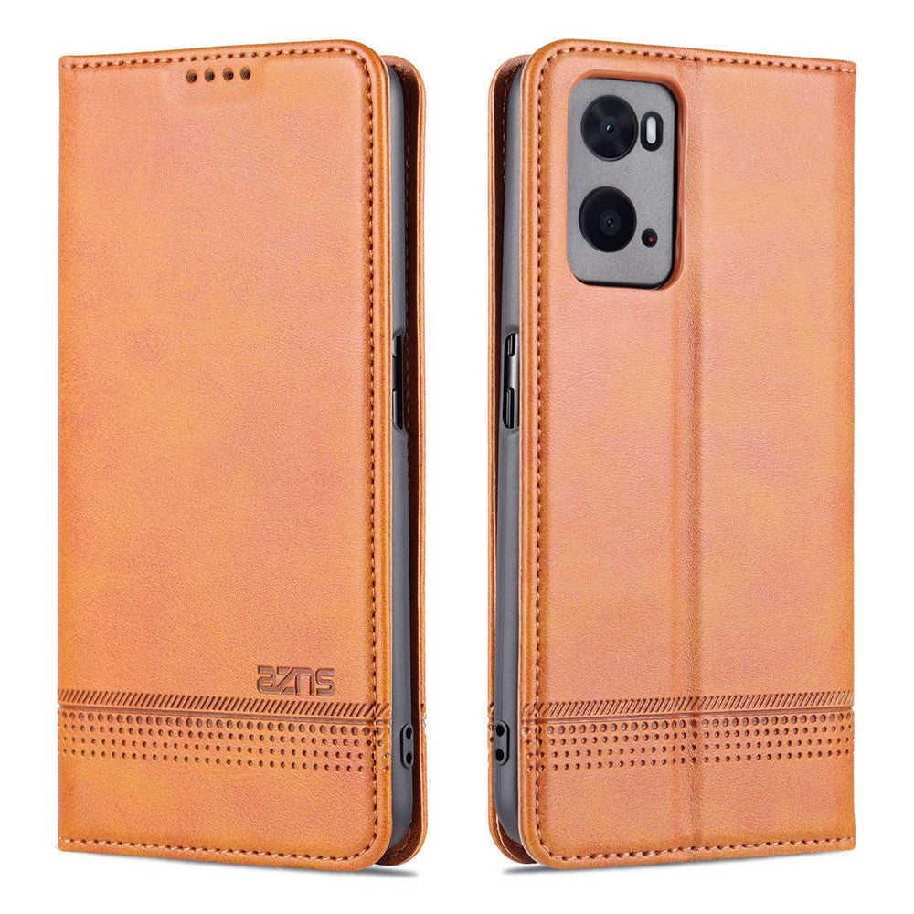 AZNS for Oppo A36 4G/A76 4G Magnetic Absorption Leather Phone Case Wallet Stand TPU Inner Shell Phone Cover