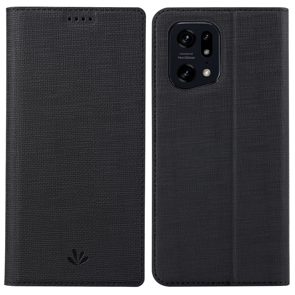 VILI DMX Series for Oppo Find X5 Pro Card Holder PU Leather Phone Case Shockproof Stand Protective Cover