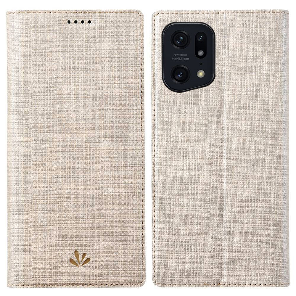 VILI DMX Series for Oppo Find X5 Pro Card Holder PU Leather Phone Case Shockproof Stand Protective Cover