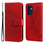 For Oppo Find X5 Lite/Reno7 5G (Global) All-fall Protection Strap Design Cover Flower Imprinting Wallet Leather Adjustable Stand Phone Case