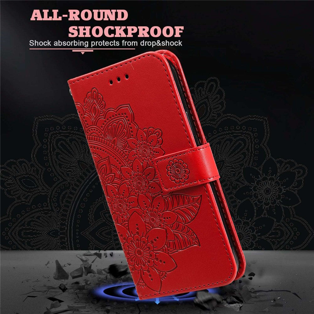 For Oppo Find X5 Lite/Reno7 5G (Global) All-fall Protection Strap Design Cover Flower Imprinting Wallet Leather Adjustable Stand Phone Case
