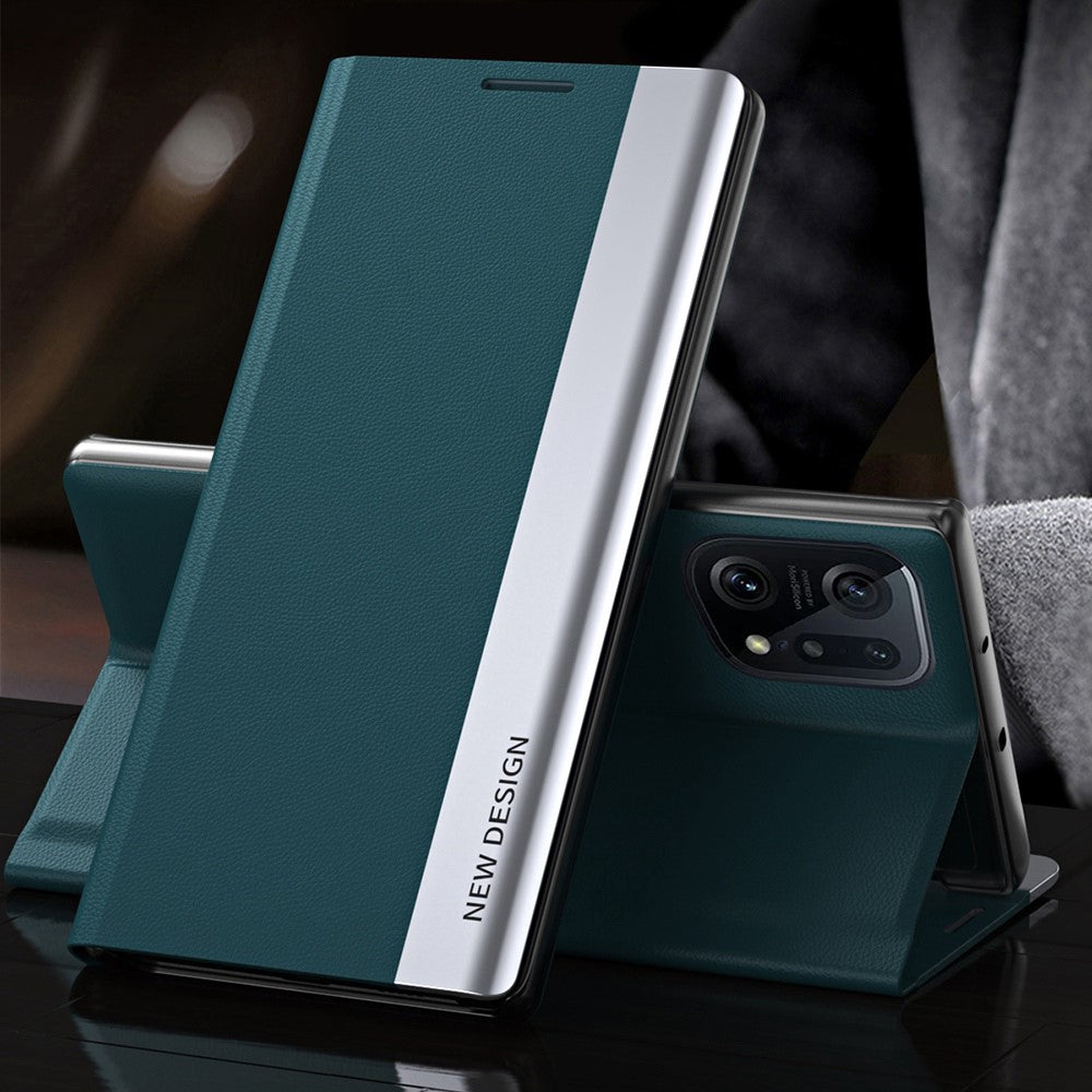For Oppo Find X5 Pro Electroplating PU Leather Case Stand Phone Cover