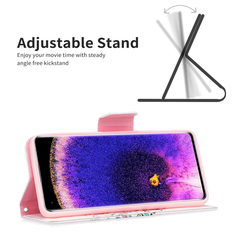 Oppo Find X5 mobilskal Mönstertryck PU Läder Plånboksfodral
