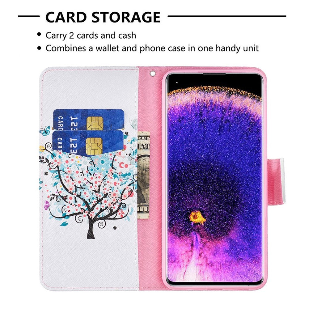 Oppo Find X5 mobilskal Mönstertryck PU Läder Plånboksfodral