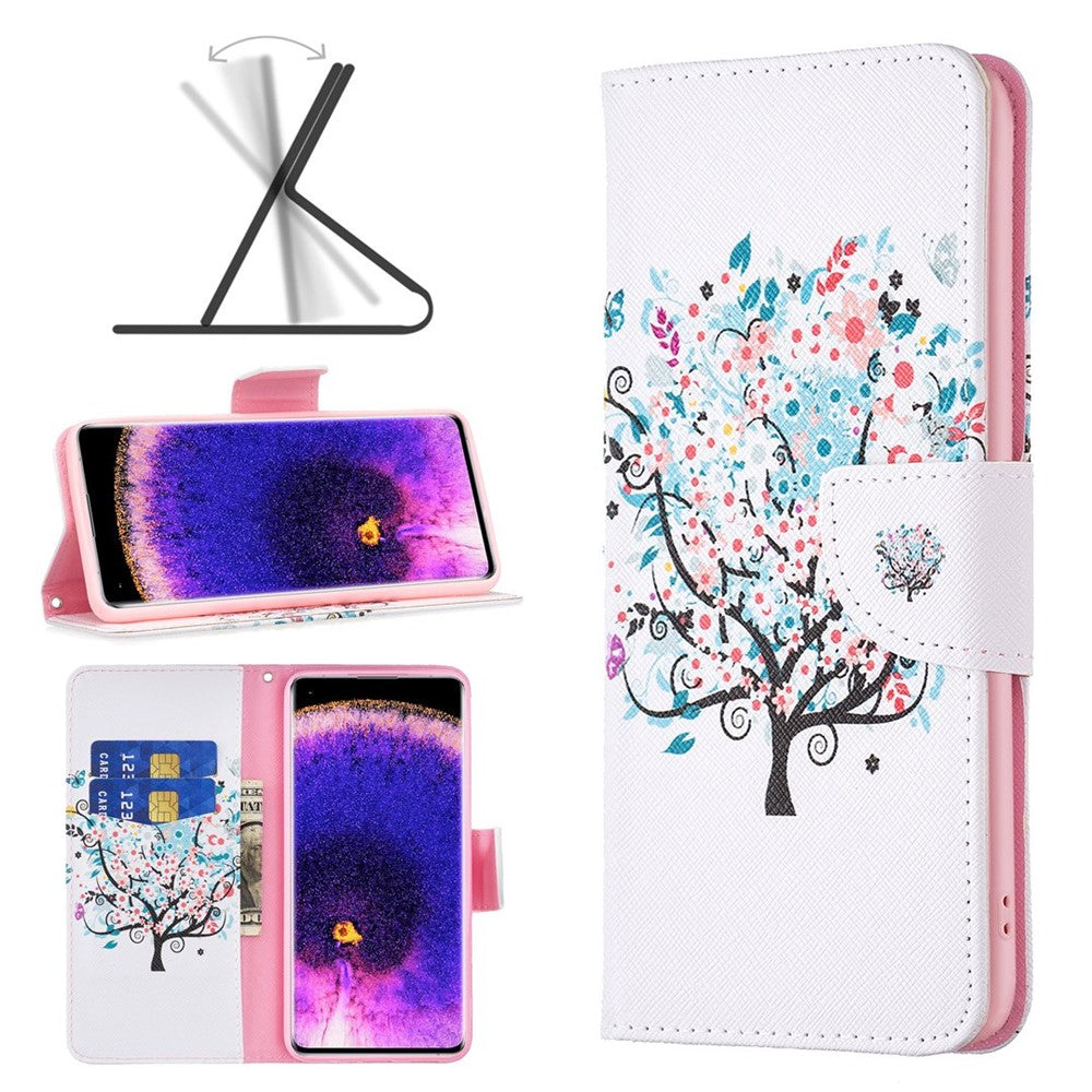 Oppo Find X5 mobilskal Mönstertryck PU Läder Plånboksfodral