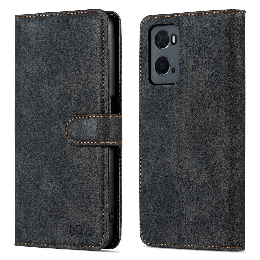 AZNS For Oppo A36/A76 PU Leather Wallet Style Folio Flip Phone Case Stand Dual-sided Magnetic Clasp Shell