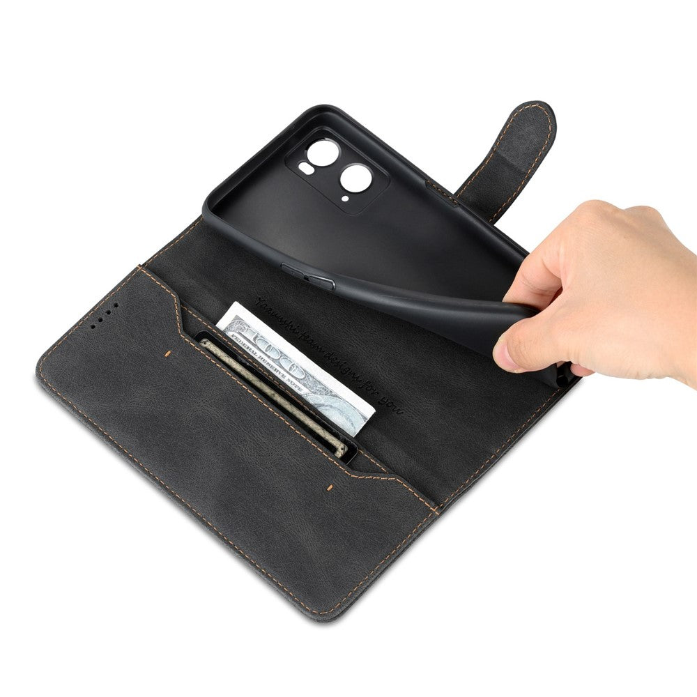 AZNS For Oppo A36/A76 PU Leather Wallet Style Folio Flip Phone Case Stand Dual-sided Magnetic Clasp Shell