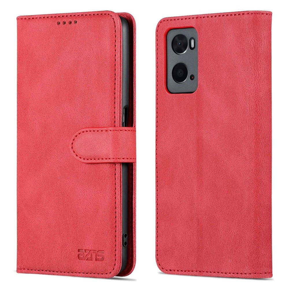 AZNS For Oppo A36/A76 PU Leather Wallet Style Folio Flip Phone Case Stand Dual-sided Magnetic Clasp Shell