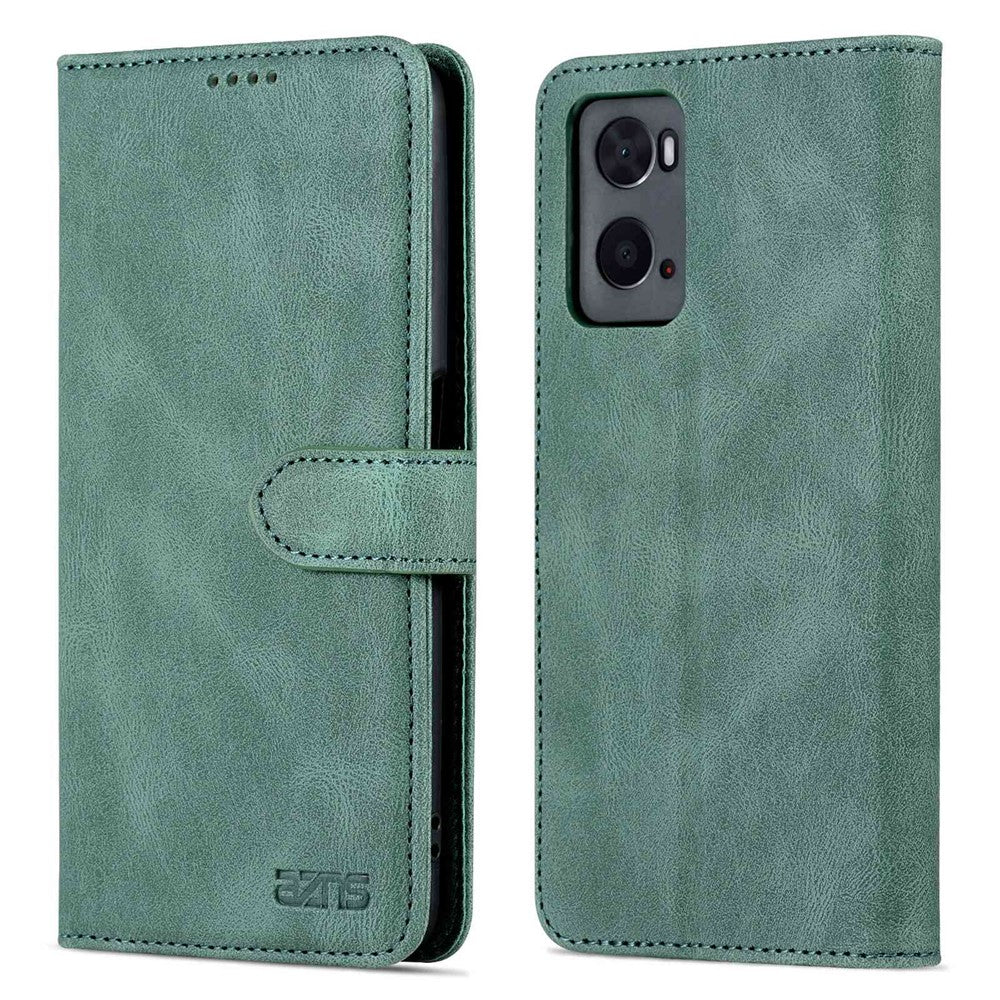 AZNS For Oppo A36/A76 PU Leather Wallet Style Folio Flip Phone Case Stand Dual-sided Magnetic Clasp Shell