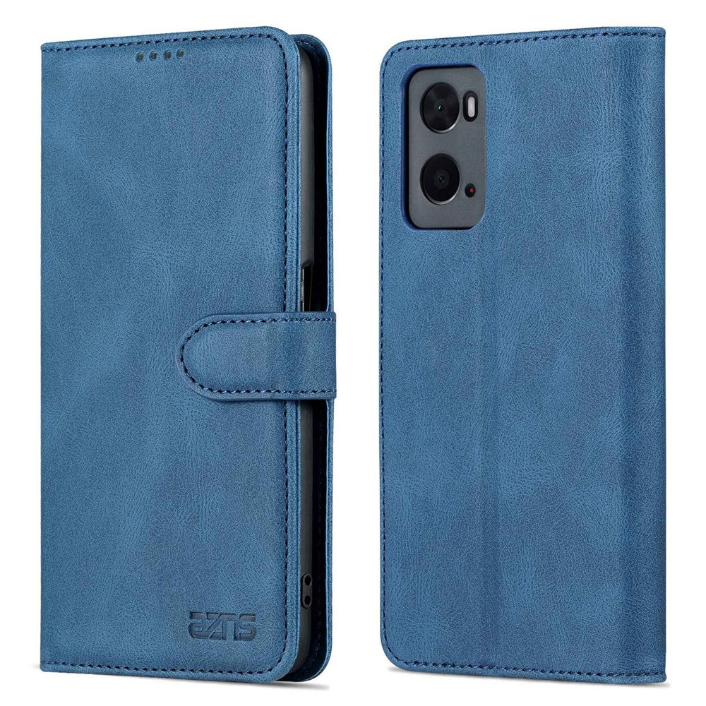 AZNS For Oppo A36/A76 PU Leather Wallet Style Folio Flip Phone Case Stand Dual-sided Magnetic Clasp Shell