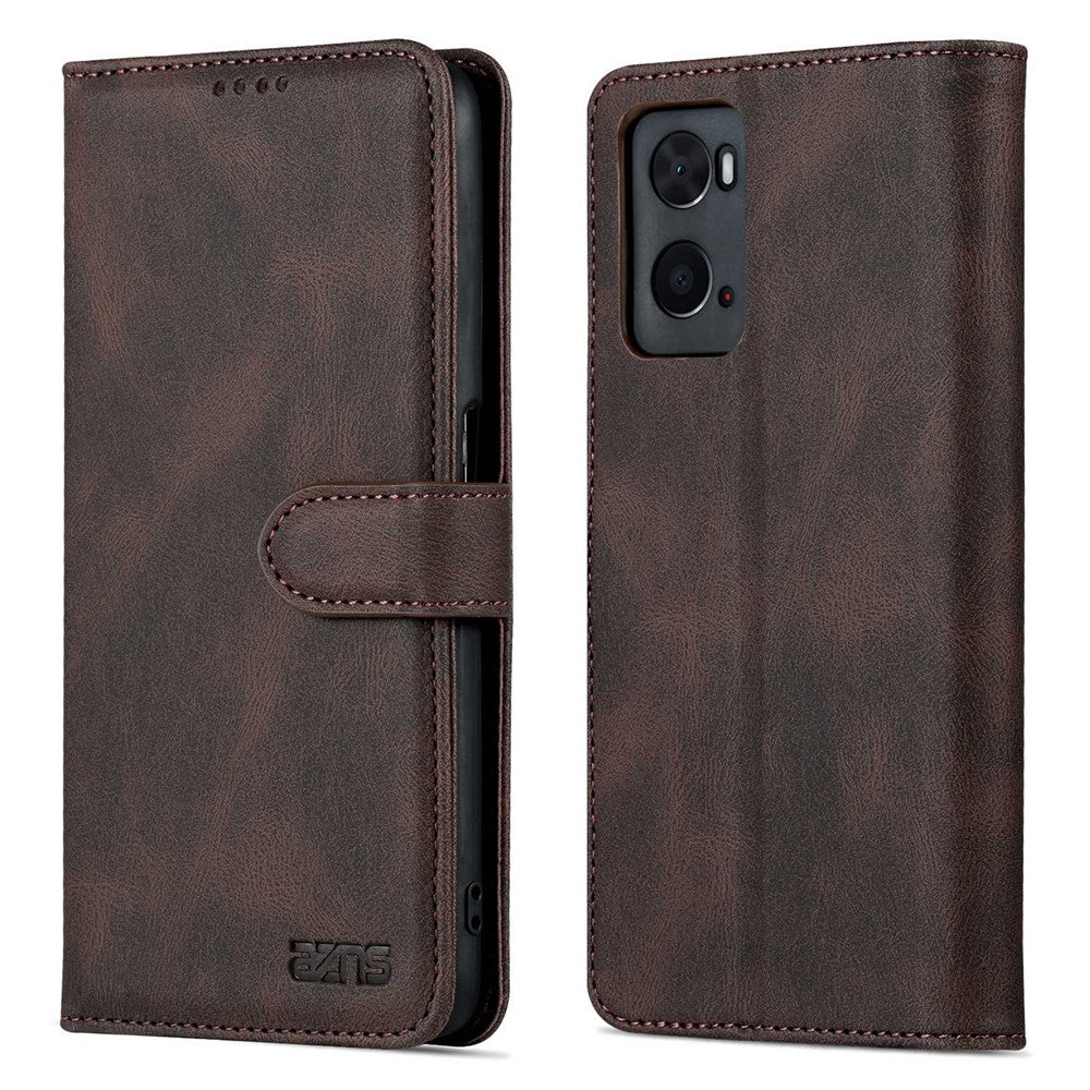 AZNS For Oppo A36/A76 PU Leather Wallet Style Folio Flip Phone Case Stand Dual-sided Magnetic Clasp Shell